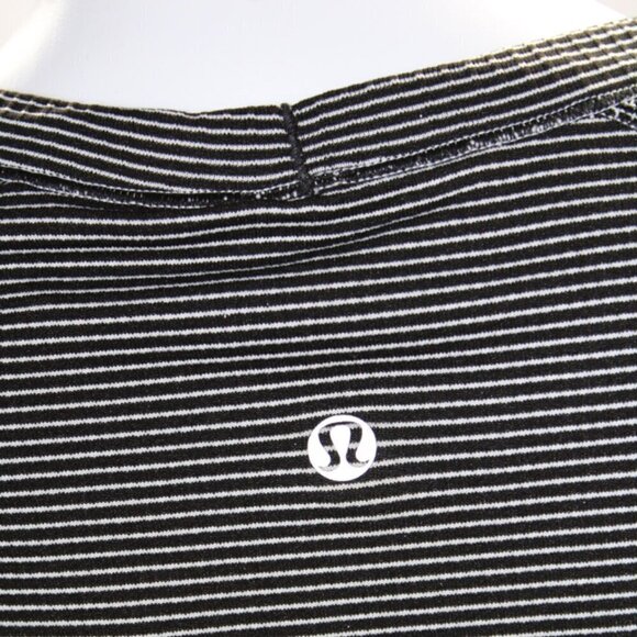 Lululemon Swiftly Run Long Sleeve White Black Striped 6 NWOT - Picture 8 of 10
